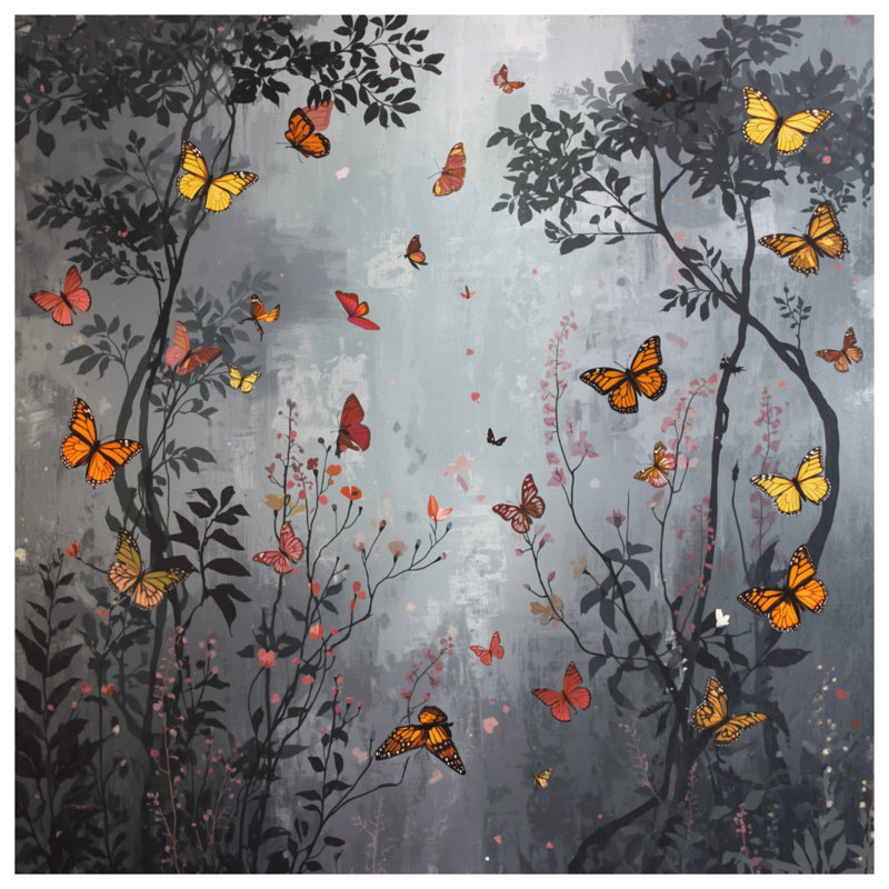 Édredon papillons en forêt, Twin
