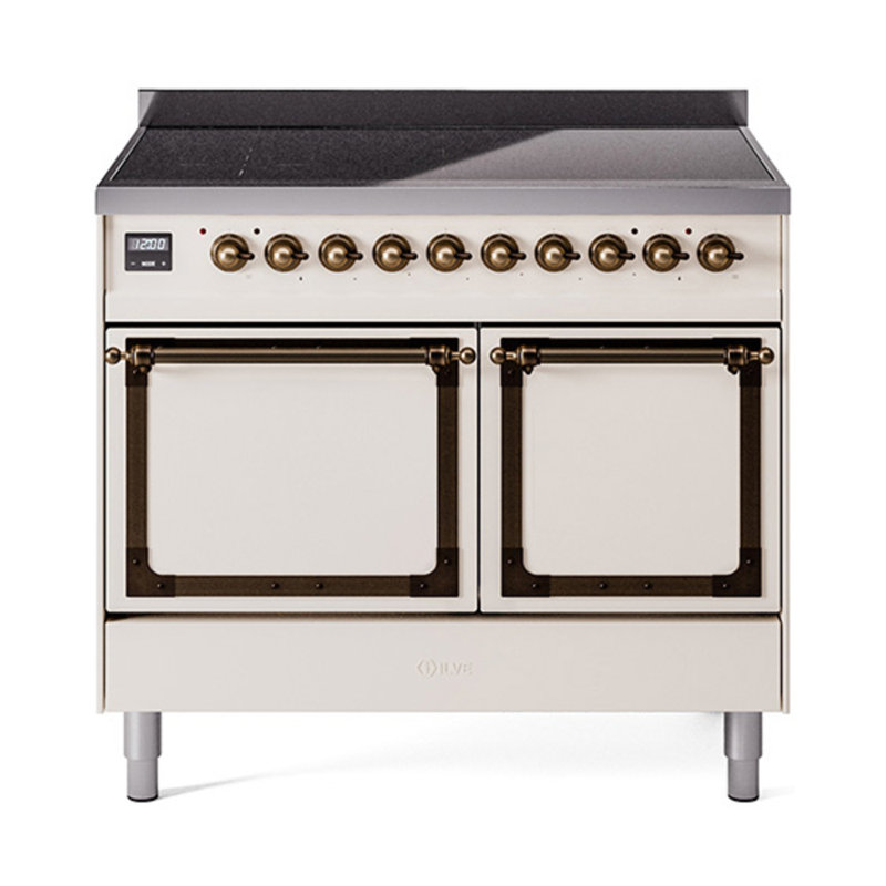 ILVE Nostalgie II Noblesse 40 in Induction Range, Antique White/Burnished