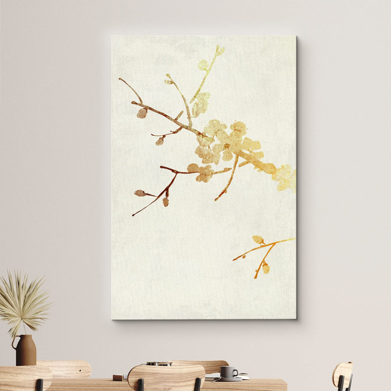 Fleur de cerisier rétro délavée sur toile, H 24 po x l 16 po x P 1,5 po