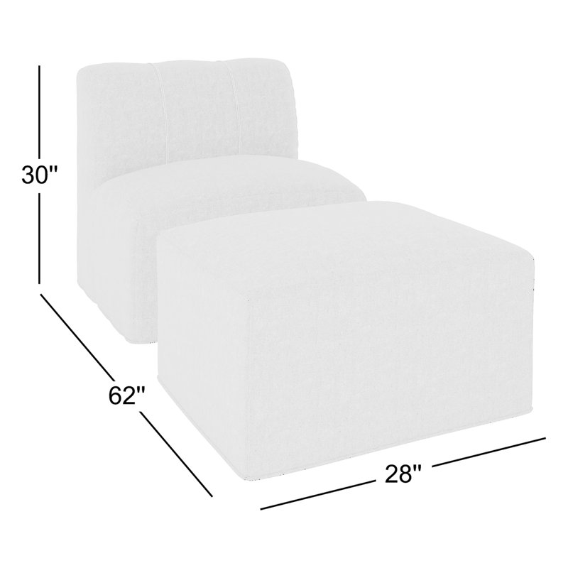 Chaises longues d'extérieur avec repose-pieds Praia Sunbrella®, Toile granit Sunbrella®