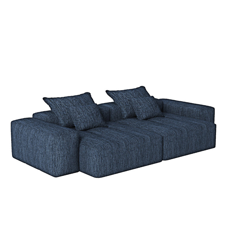 Canapé modulaire modulaire avec coussins, Bleu