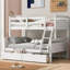 Lit superposé simple au dessus d'un lit double avec 2 tiroirs de rangement et durabilité stable - Stabilité du blanc-2141857909