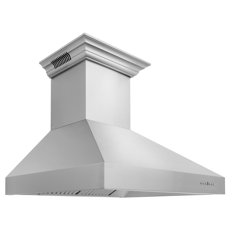 ZLINE CrownSound™Ducted Vent Wall Mount Range Hood in Stainless Steel with Built-in Bluetooth Speakers , 36" 
