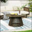 Table basse de patio ronde en bois d'acacia durable pour les espaces extérieurs, parfaite pour la cour arrière et le balcon