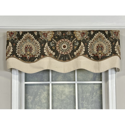 RLFisher Castleford Damask Scalloped Window Valance | Perigold