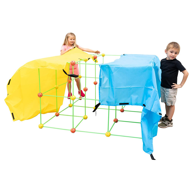 154 Pc Fort Set for Supersized Glow in The Dark Fort Building + 4 Colored Sheets