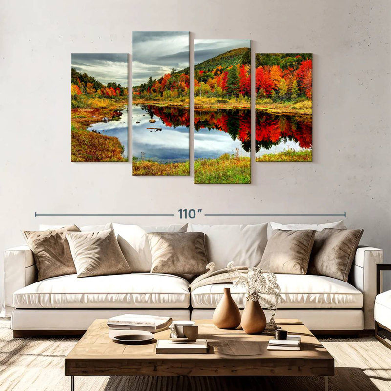 Alvord White Mountains Lake en automne, H 54 po x l 84 po