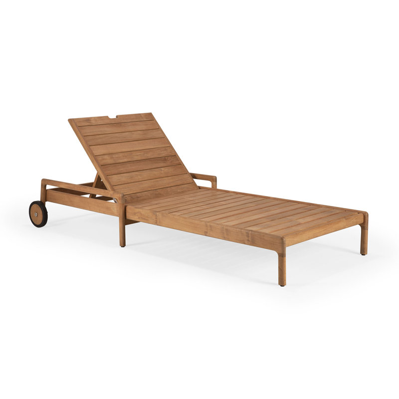 Jack Outdoor Teak Chaise Lounge