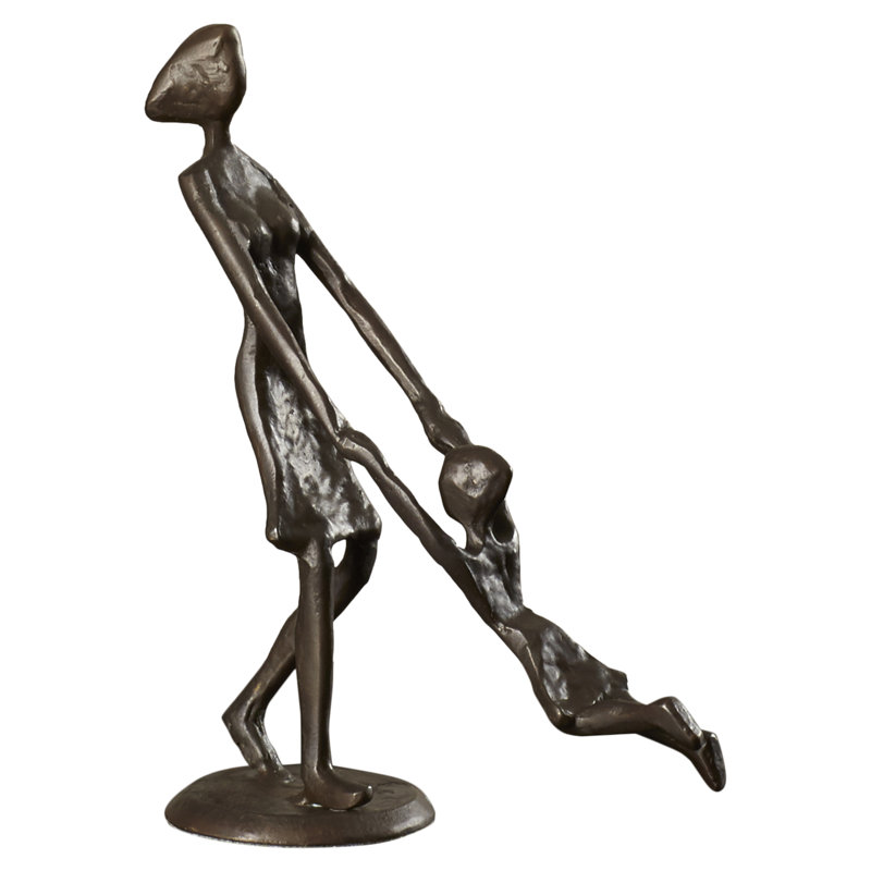 Zylstran Mother Swinging Child Bronze Sculpture