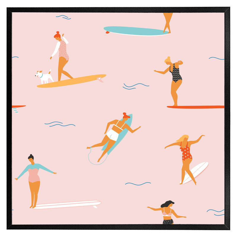 Cuyuna Surfers - Single Picture Frame Print, Black Framed, 51cm H x 51cm W x 4cm D