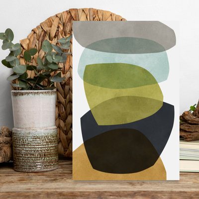 Stacked Organic Forms Abstract Contemporary Minimalist Wall Art Print