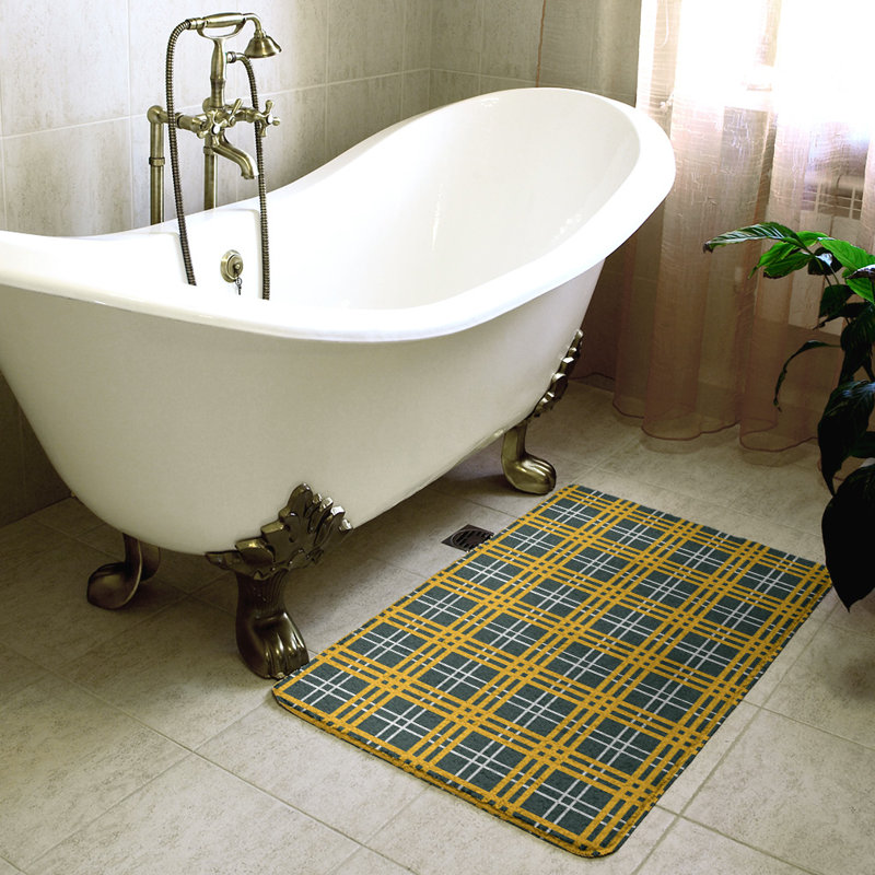 Tapis pour salle de bain Philadelphia, l 21 po x L 34 po, Yellow/Dark Green
