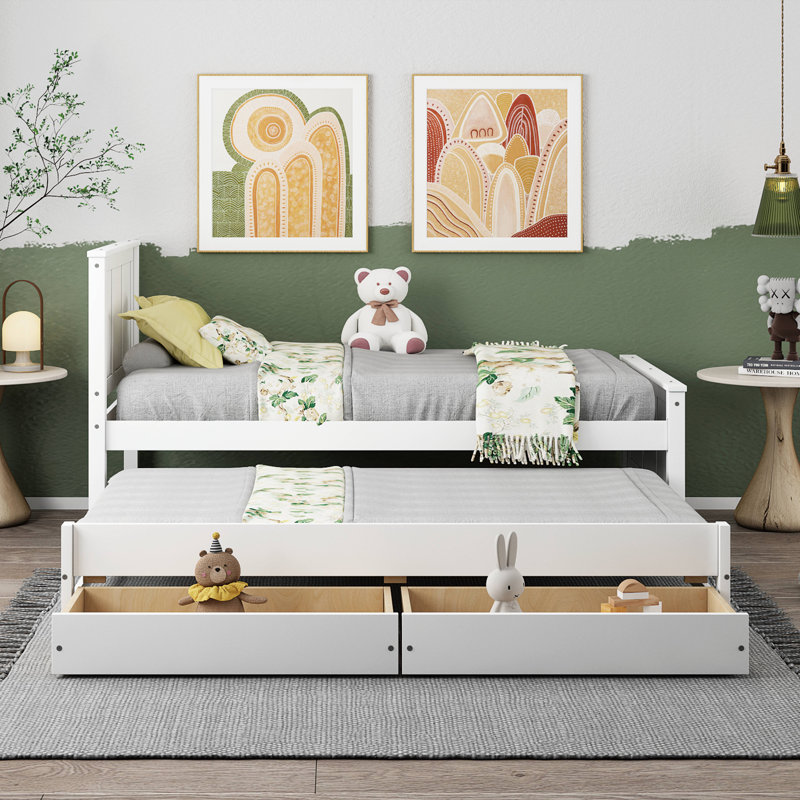 Lit simple avec rangement, Blanc