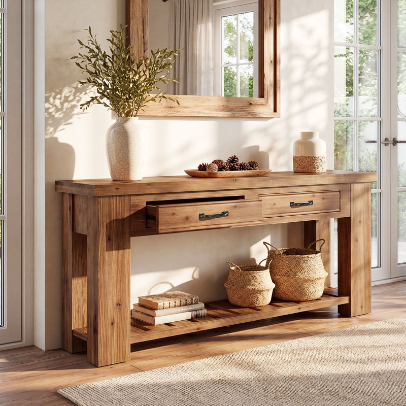 63cm Solid Wood Console Table