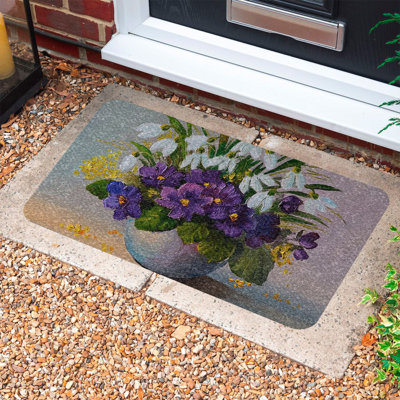 Durable PVC Doormat, Non-Slip Underside, 15.7 x 27.6 inches | 100% Weather-Resistant PVC Material | Ideal for Indoor & Outdoor Use, Easy to Clean, Stylish Design for Home Entryways & Patios