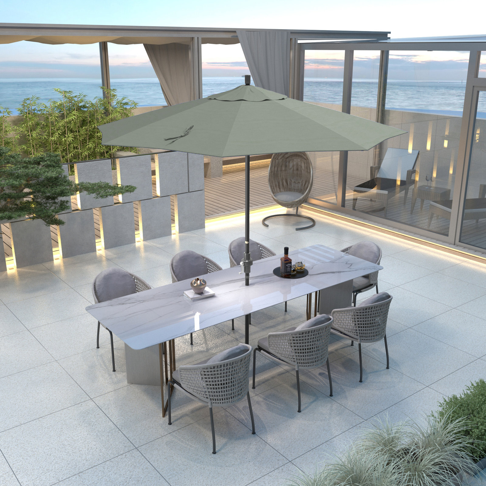 Lowri 108'' Sunbrella® Outdoor Umbrella, Canvas Spa Sunbrella® Canvas