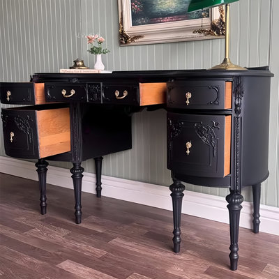 French-style vintage carved  entrance cabinet