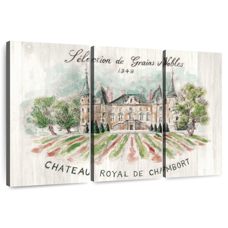 Lilie Chateau Chambort sur bois, H 28 po x l 45 po