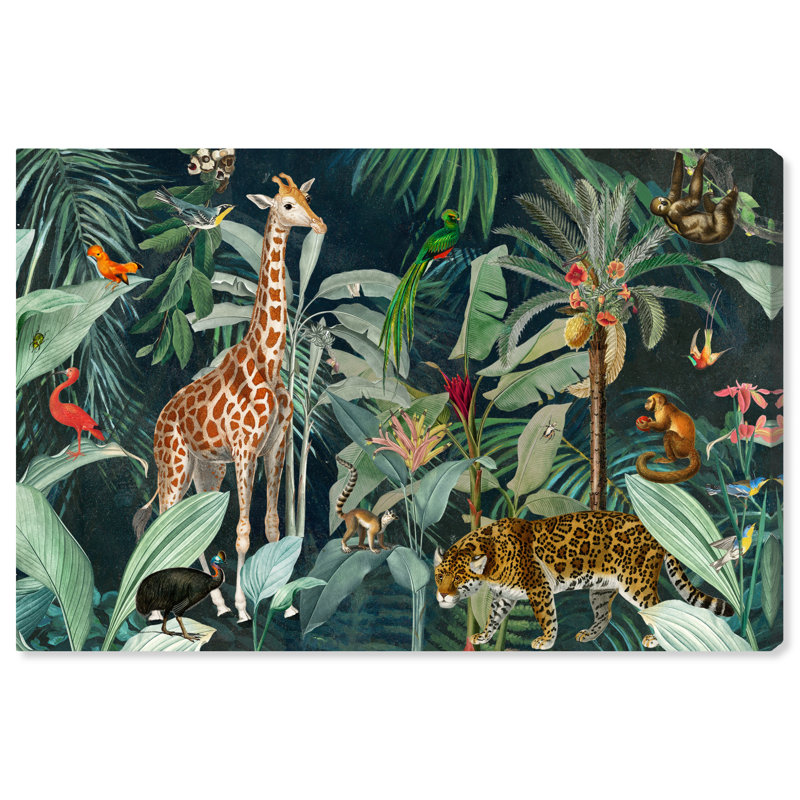Jungle Reves - Impression sur toile, Toile tendue, H 10 po x l 15 po, Sans cadre
