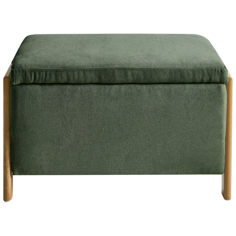Taheem Fabric Upholstered Storage Bench, Green