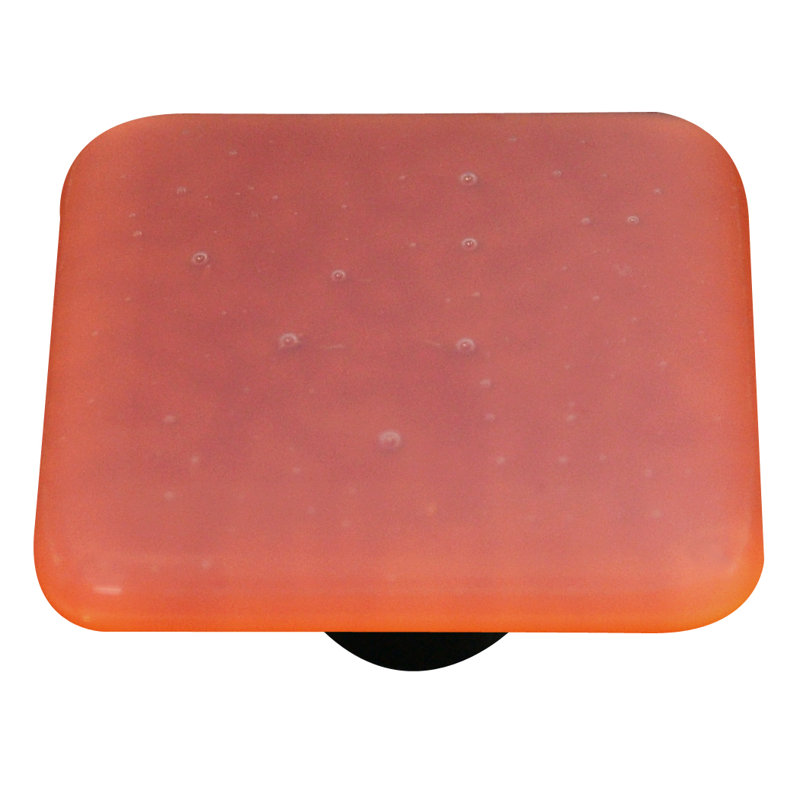 Poignée carrée 1,5 po Opaline, Orange brûlé, Noir