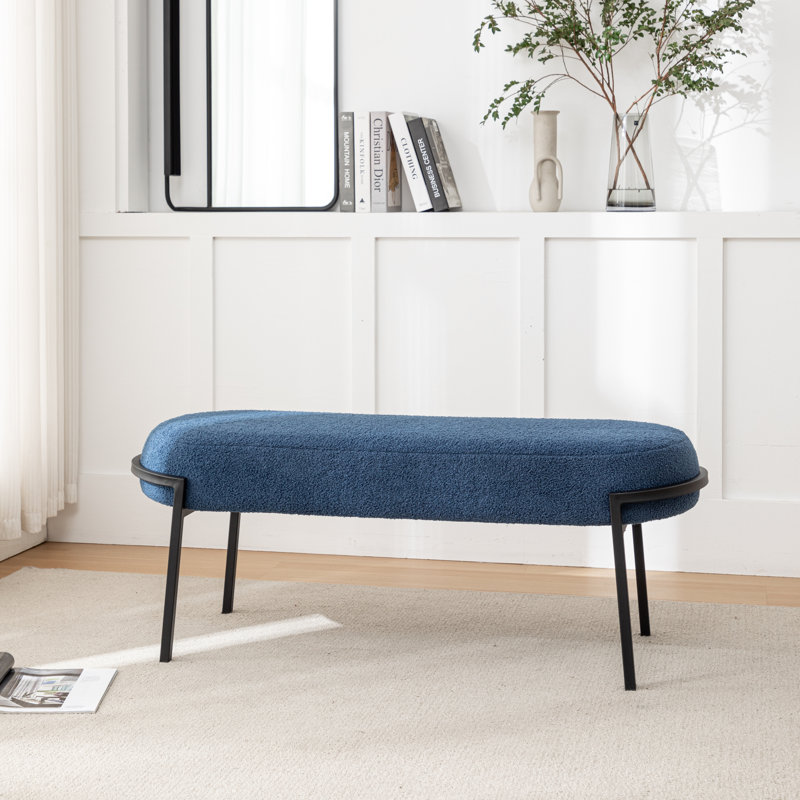 Jolanta Upholstered Bench, Blue