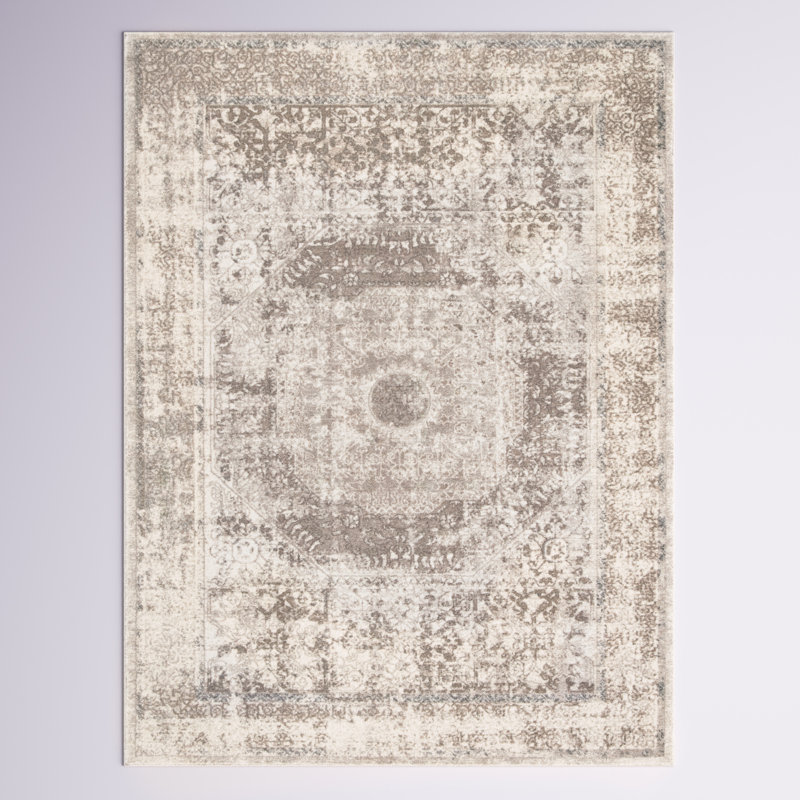 Monica Oriental Beige Area Rug, Rectangle 3' x 5'