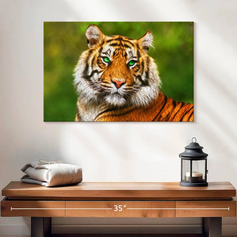 Tigre aux yeux verts Brampt, H 16 po x l 24 po