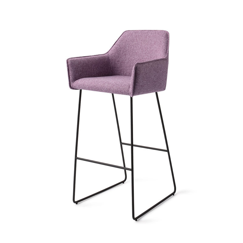 Kushi Skyfall Bar Stool - Slide Black (H), 75cm, Purple