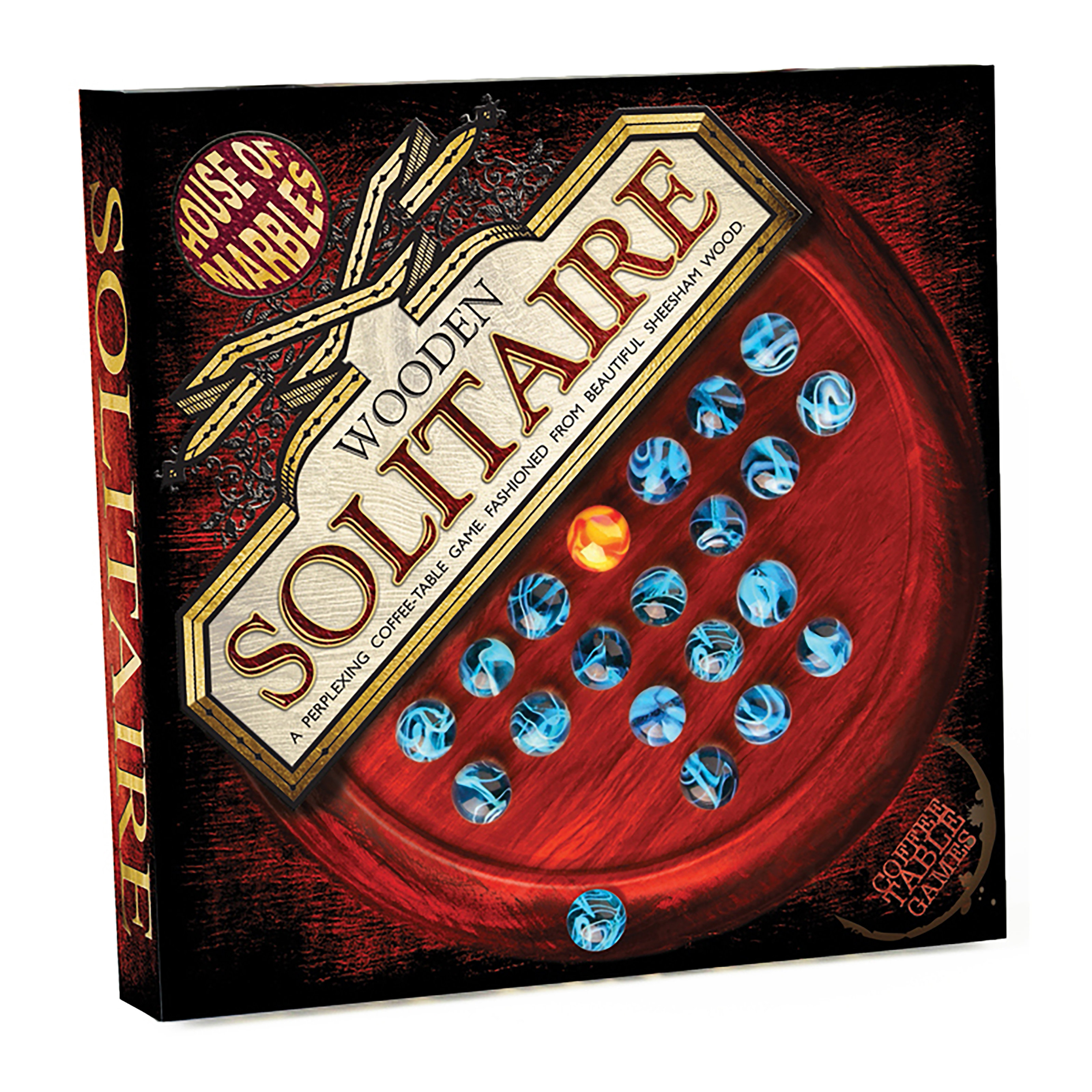 Wooden Solitaire Game Board - Add Your Own Marbles! - House of