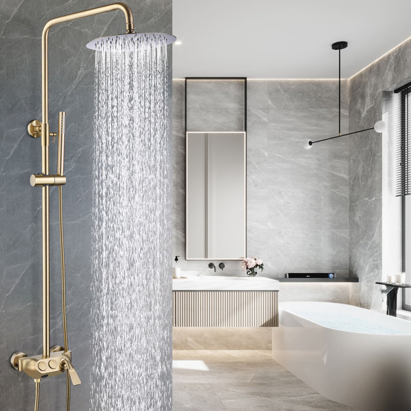 Robinet de douche à tuyau exposé avec valve brute