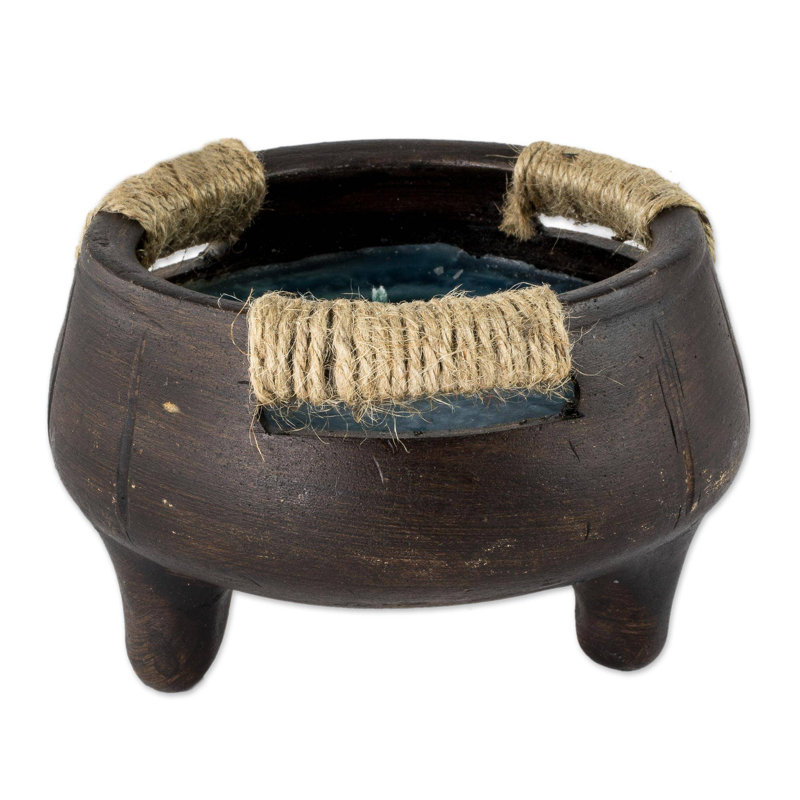 Unscented Jar Candle with Ceramic Holder