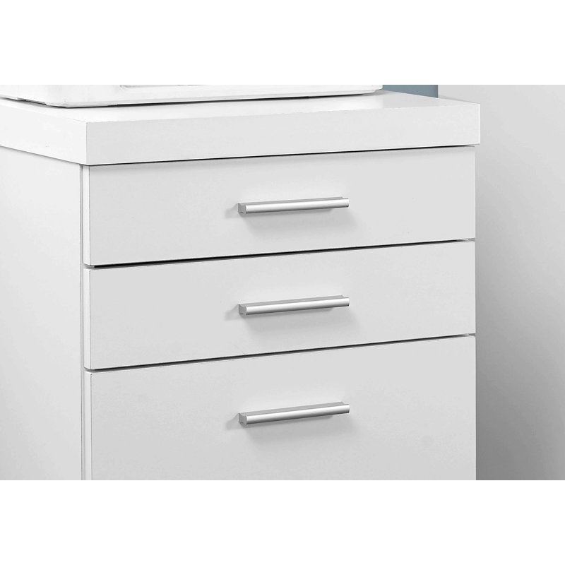 Classeur, mobile à roulettes, tiroirs de rangement, support pour imprimante, bureau, bureau, Blanc