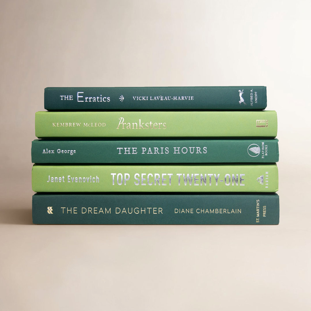 Decorative Books - Boxwood Book Stack - 5 Green Books Birch Lane™