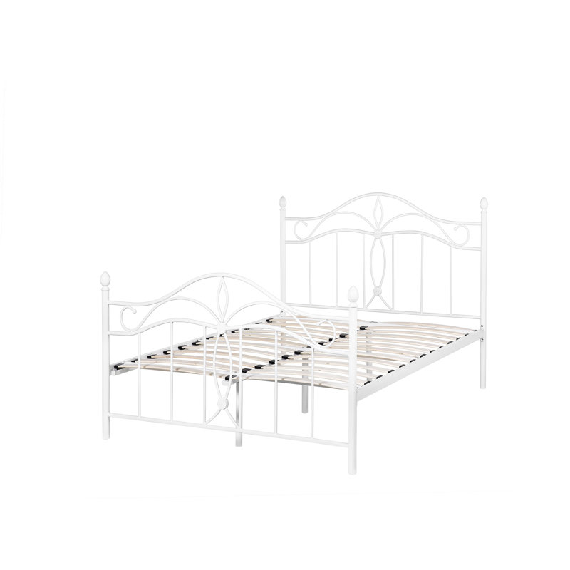 Gena UK Double - DE 135 X 190 Cm Metal Bed, White