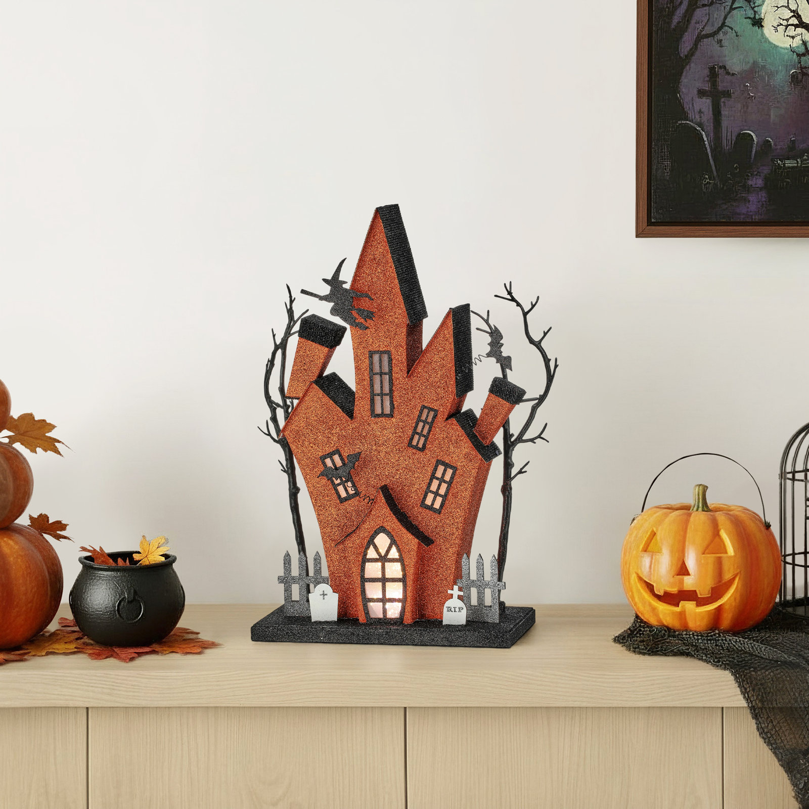 18" LED Cardboard Haunted Mansion