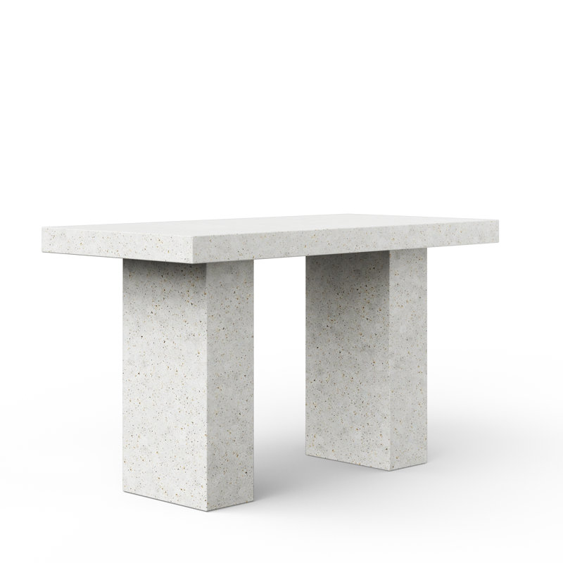 Table de salle à manger Kareen, Table de bar (hauteur 41,75 po), L 70,75 po x l 35,5 po, Ivoire Terrazo