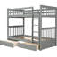 Lit superposé gris Twintwin avec échelles et tiroirs - Deux pièces de rangement pour la chambre