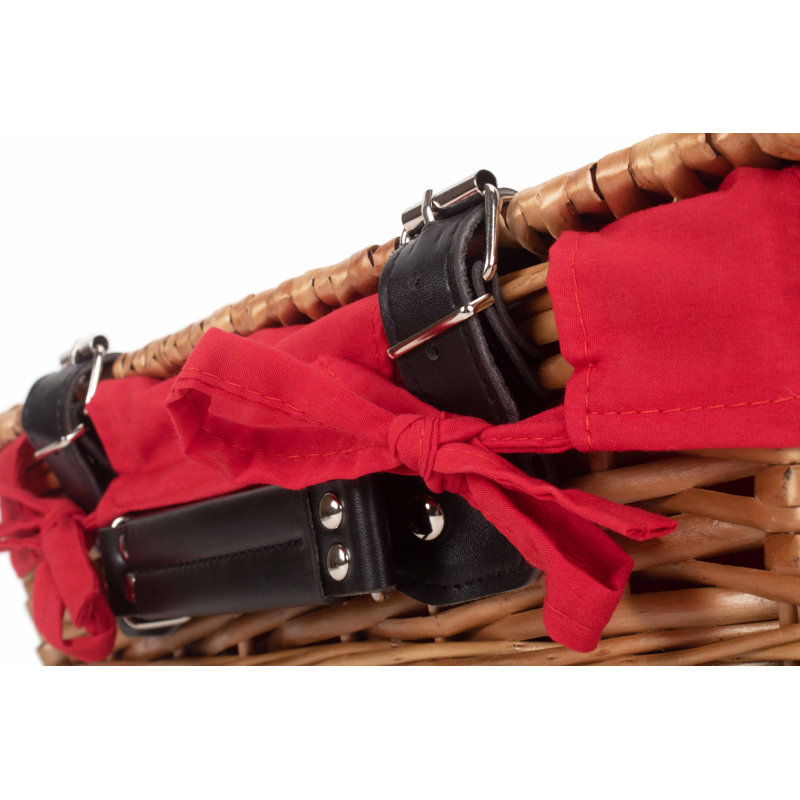 Wicker Lined Packaging Gift Hamper Basket, Red, 14cm H x 40cm W x 26cm D