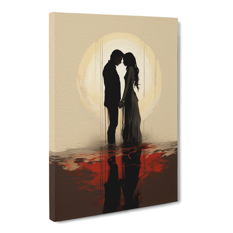 Lovers Minimalism Art - Wrapped Canvas, 50cm H x 35cm W x 3cm D