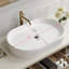 Modern 38.2 Wall-Mounted Bathroom Vanity with Oval Ceramic Sink Floating Vanity Multi-Layer Solid Wood Cabinet Soft-Close Drawers Open Shelf Storage-1445444351