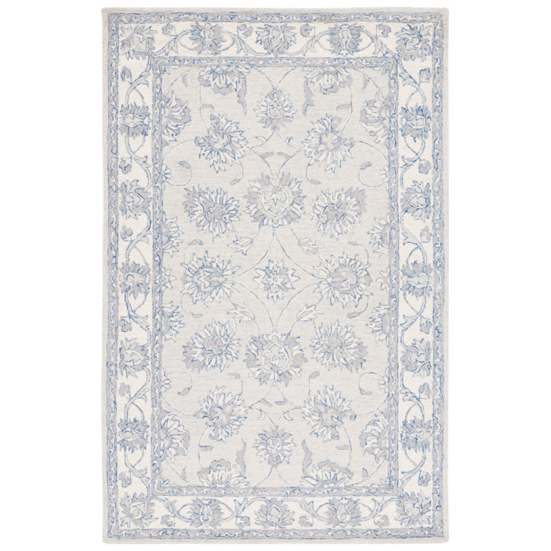 Beckey Hand Tufted Wool And Cotton With Latex Oriental Rug, Rectangle 6' x 8'