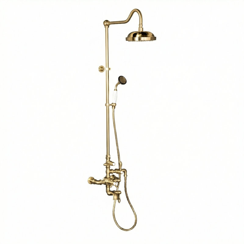 Système de douche thermostatique et robinet de baignoire Exposed de Strom Living, Laiton ultra enduit