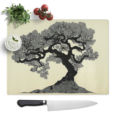 Vivid Tree  Glass Chopping Board