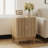 Oak Nature 2-drawer Grille Design Bedside Cabinet