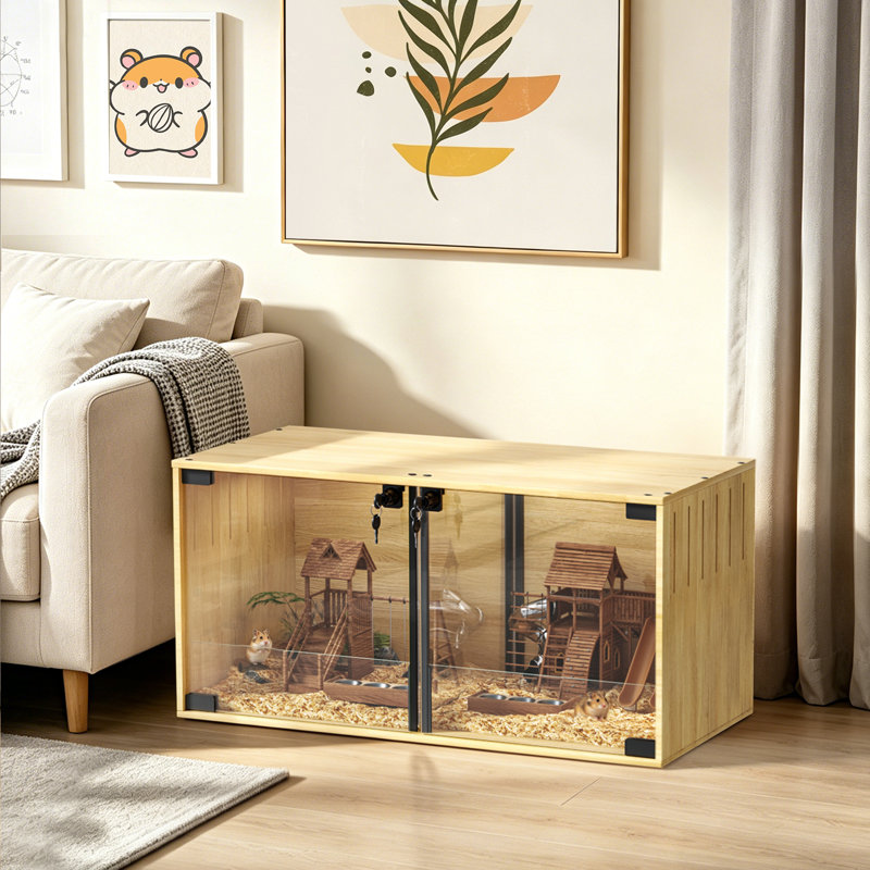 Hamster Cage Small Animal Cage with LED Light