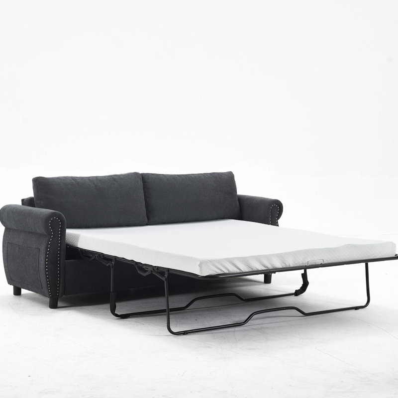 Canapé-lit 80,7 po 2-en-1 avec grand matelas U_Style (63 po * 70,9 * 3,3 po), pour les espaces de salon Chambre à coucher
