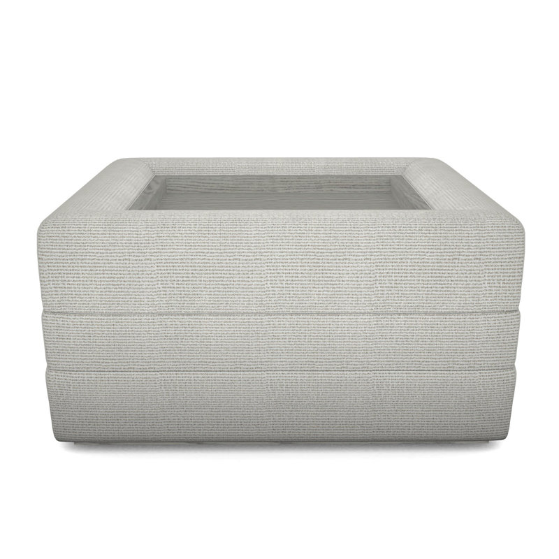 Repose-pieds Boyden avec plateau en bois, Carolina Bennett, Gris colombe