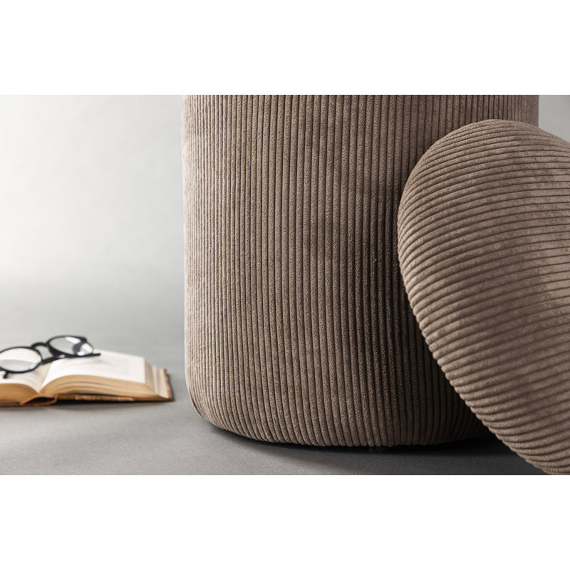 Saeger 32cm Wide Pouf Ottoman, Brown Polyester