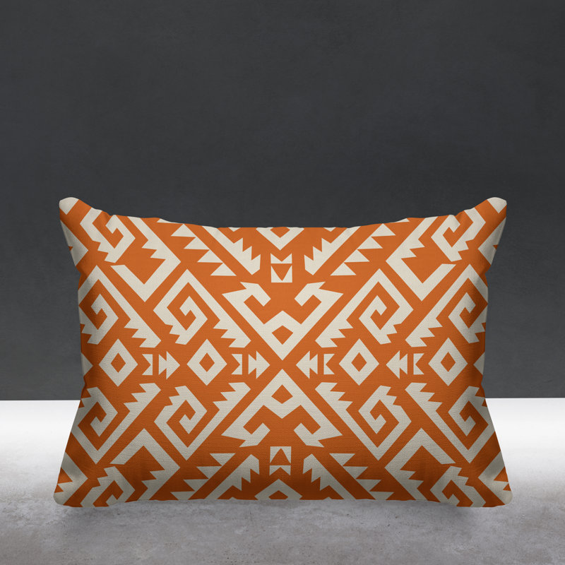 Coussin intérieur / extérieur Chitto Southwestern, Orange